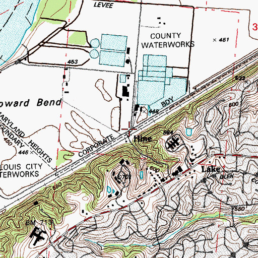 Topographic Map of Hine, MO