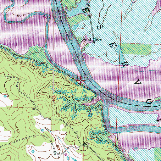 Topographic Map of Hogles Creek, MO