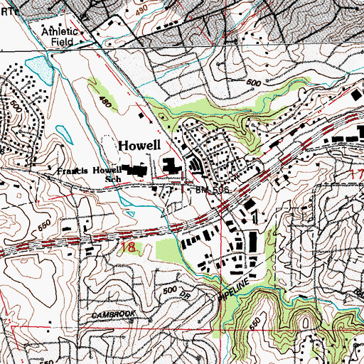 Topographic Map of Howell, MO