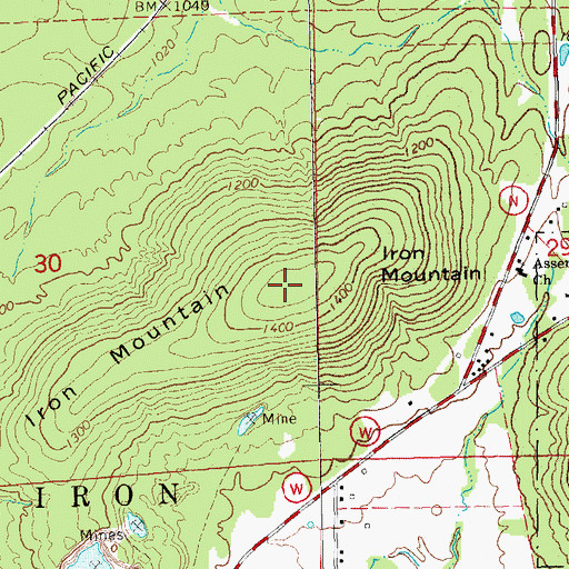 Topographic Map of Iron Mountain, MO