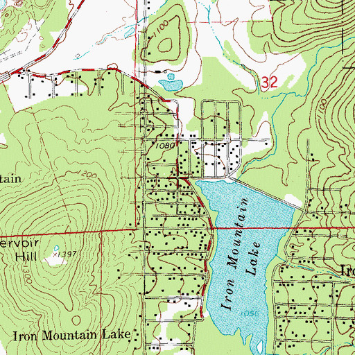 Topographic Map of Iron Mountain Lake, MO
