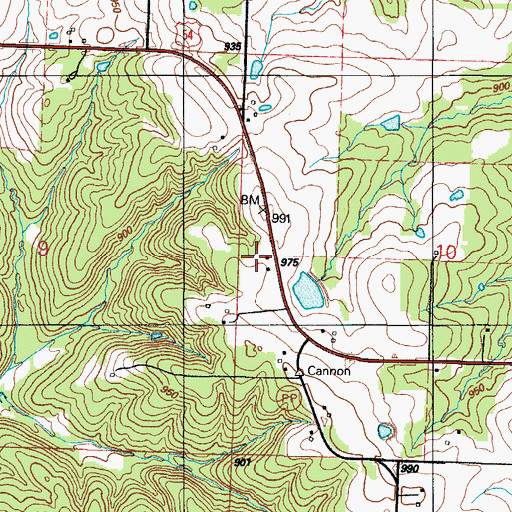 Topographic Map of Jackson School (historical), MO