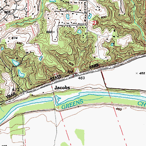 Topographic Map of Jacobs, MO