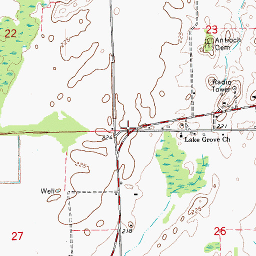 Topographic Map of Pleasant Grove, AR