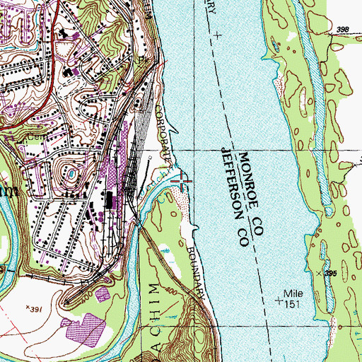 Topographic Map of Joachim Creek, MO