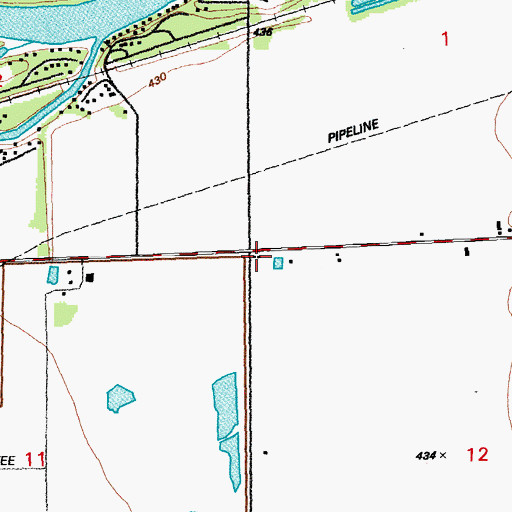 Topographic Map of Kampville School (historical), MO