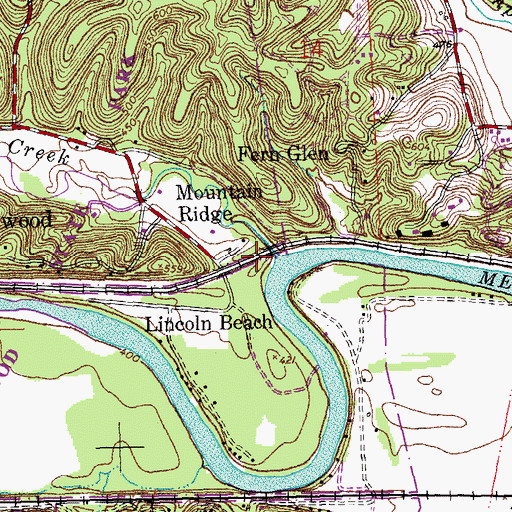 Topographic Map of Keifer Creek, MO