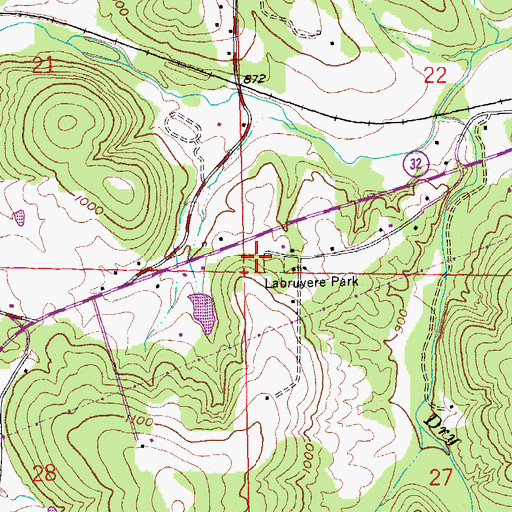 Topographic Map of Labruyere Park, MO
