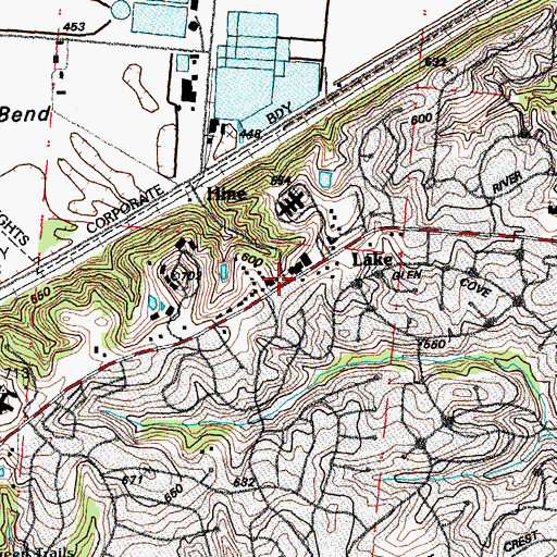 Topographic Map of Lake, MO