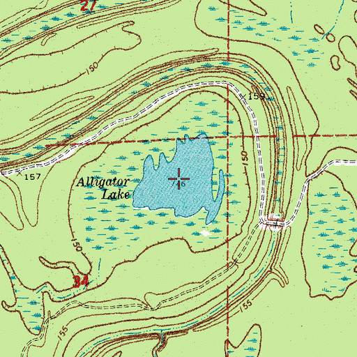 Topographic Map of Alligator Lake, AR
