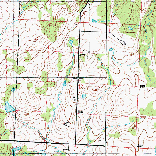 Topographic Map of Lewis School (historical), MO