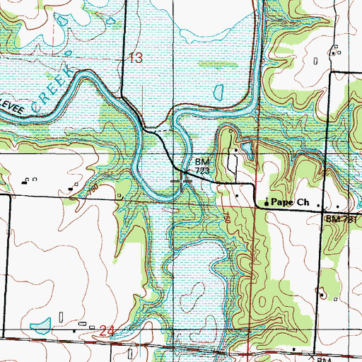 Topographic Map of Little Clear Creek, MO