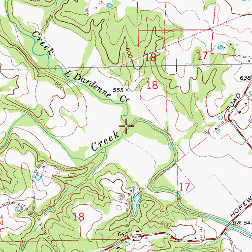 Topographic Map of Little Dardenne Creek, MO