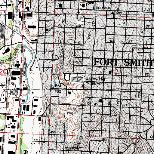Topographic Map of Bailey Hill Reservoir, AR
