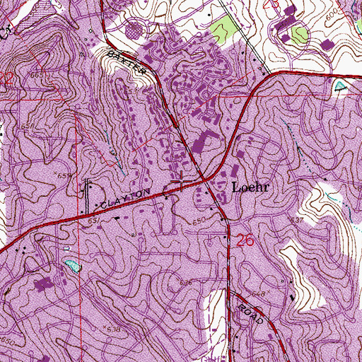 Topographic Map of Loehr, MO
