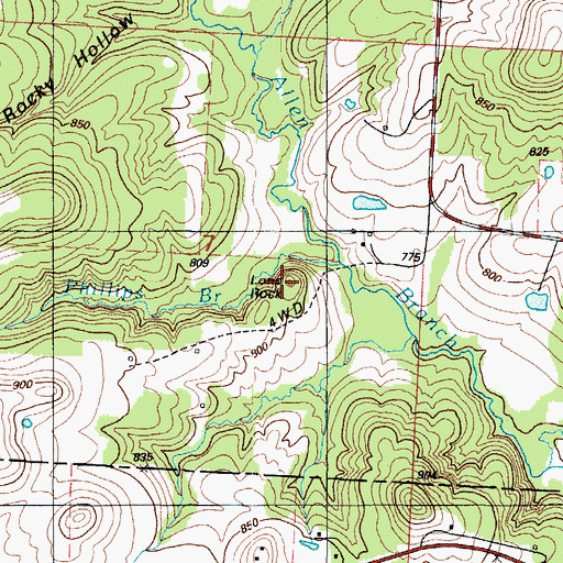 Topographic Map of Lone Rock, MO