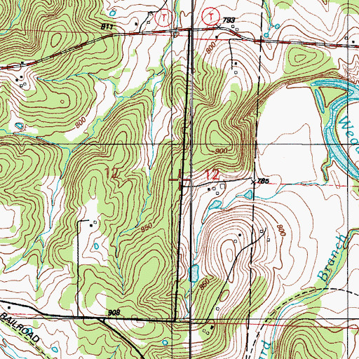 Topographic Map of Long Ridge School (historical), MO