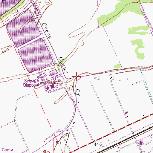 Topographic Map of Louiselle Creek, MO