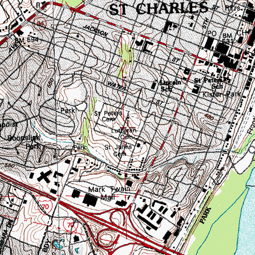 Topographic Map of Immanuel Lutheran Cemetery, MO