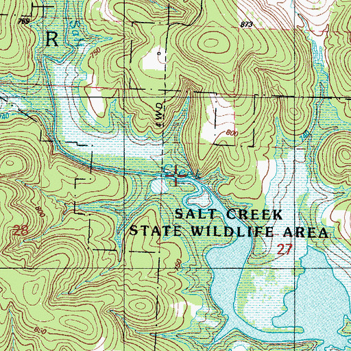 Topographic Map of Magnolia Spring, MO