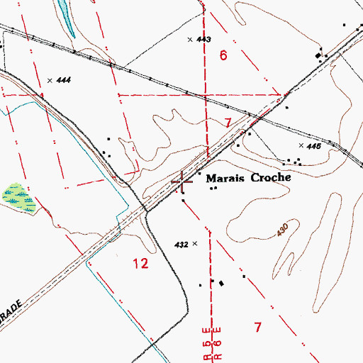 Topographic Map of Marais Croche, MO