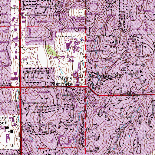 Topographic Map of Mary Institute, MO