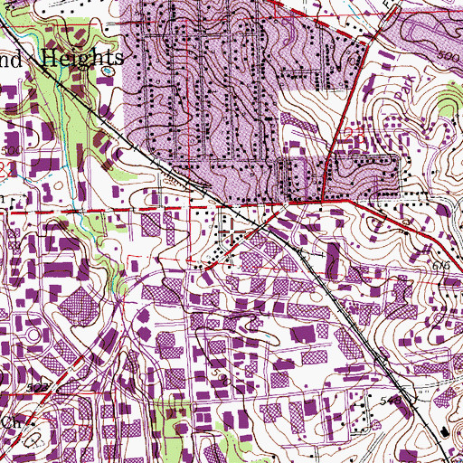 Topographic Map of Maryland Heights, MO