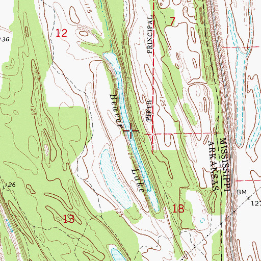Topographic Map of Beaver Lake, AR