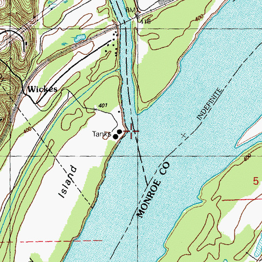 Topographic Map of Meramec River, MO