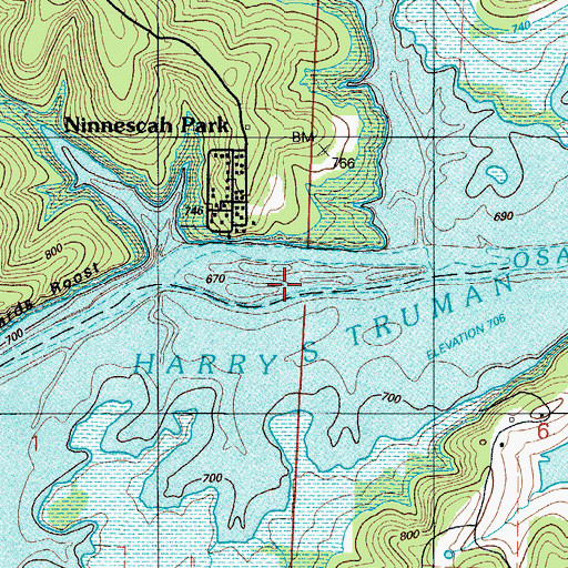 Topographic Map of Millers Island, MO