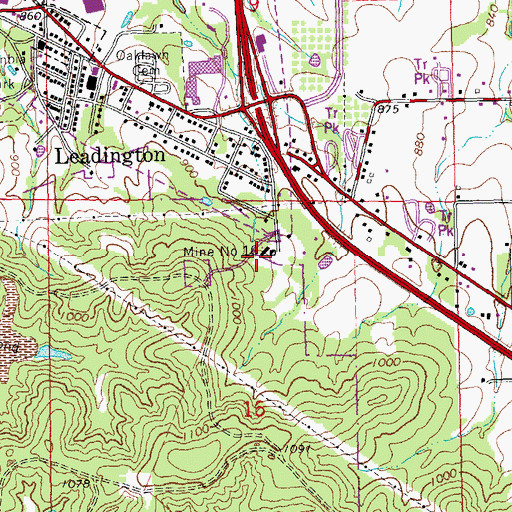 Topographic Map of Mine Number 10, MO