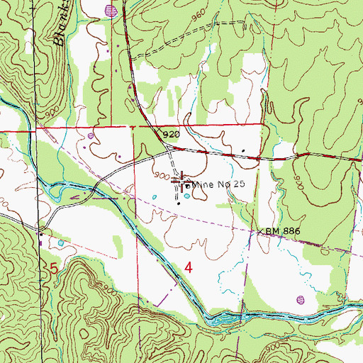 Topographic Map of Mine Number 25, MO
