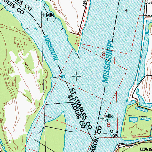 Topographic Map of Missouri River, MO