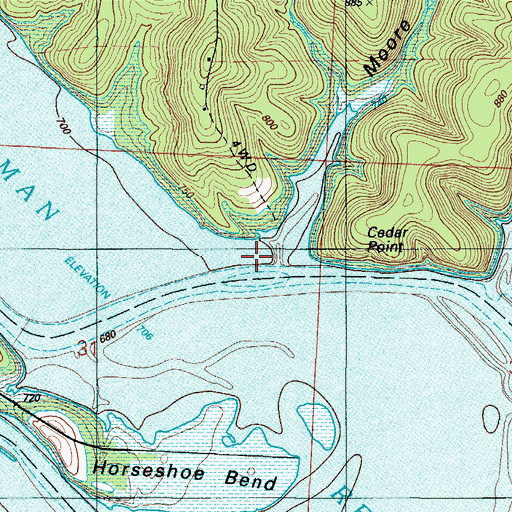 Topographic Map of Moore Hollow, MO