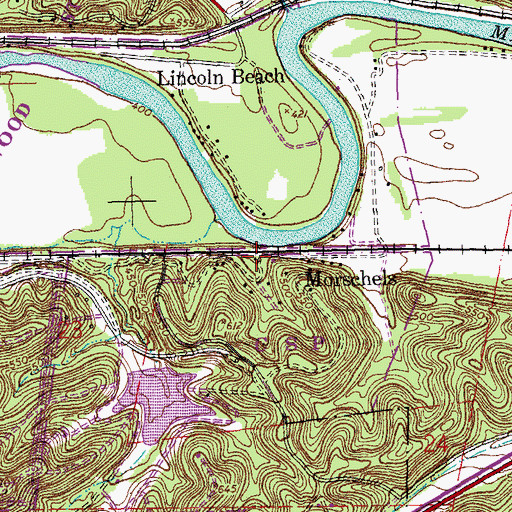 Topographic Map of Morschels, MO