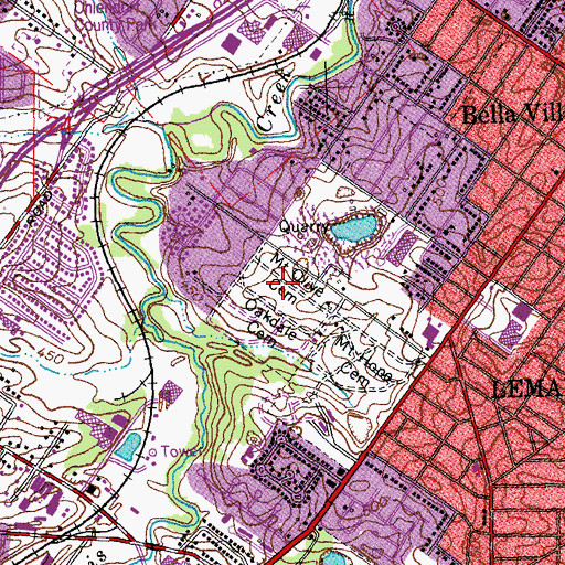 Topographic Map of Mount Olive Cemetery, MO