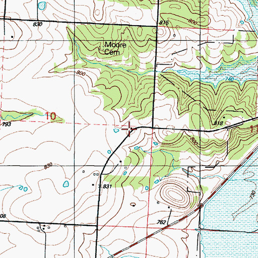 Topographic Map of Mount Olive Church, MO
