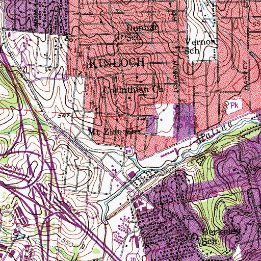 Topographic Map of Mount Zion Church, MO