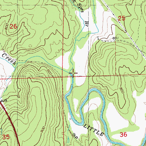 Topographic Map of Musco Creek, MO