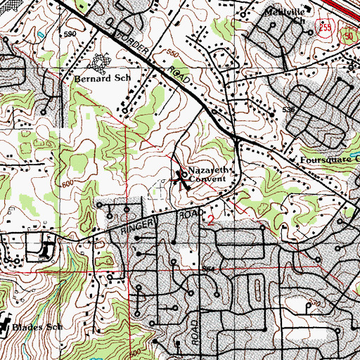 Topographic Map of Nazareth Convent, MO