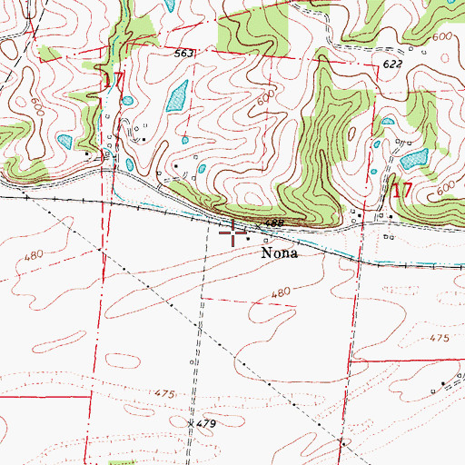 Topographic Map of Nona, MO