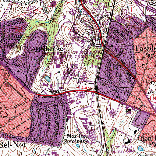 Topographic Map of Normandy Junior High School, MO