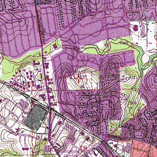 Topographic Map of Northland Golf Club, MO