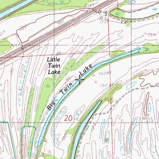 Topographic Map of Big Twin Lake, AR