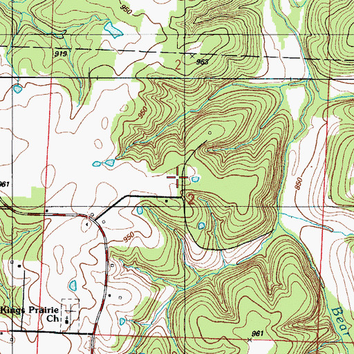 Topographic Map of Oak Grove School (historical), MO