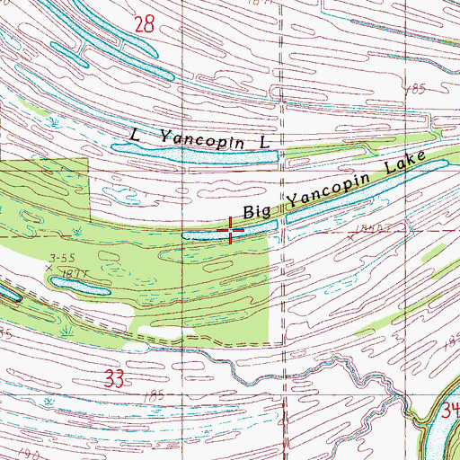 Topographic Map of Big Yancopin Lake, AR