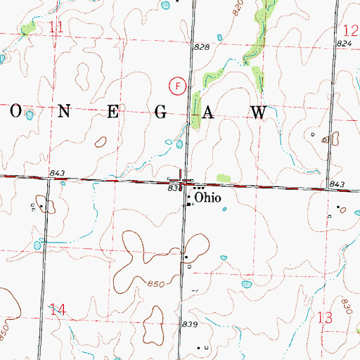 Topographic Map of Ohio, MO