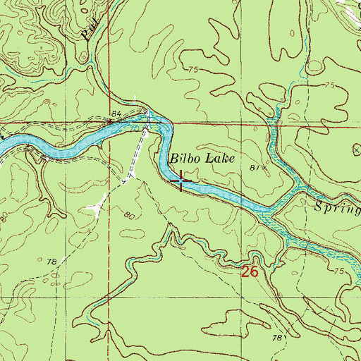 Topographic Map of Bilbo Lake, AR