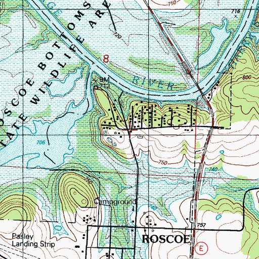 Topographic Map of Osage Heights, MO