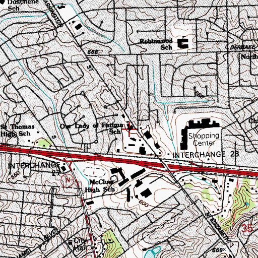 Topographic Map of Our Lady of Fatima School, MO